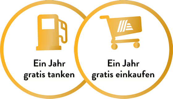 1 Jahr gratis Einkaufen / Tanken